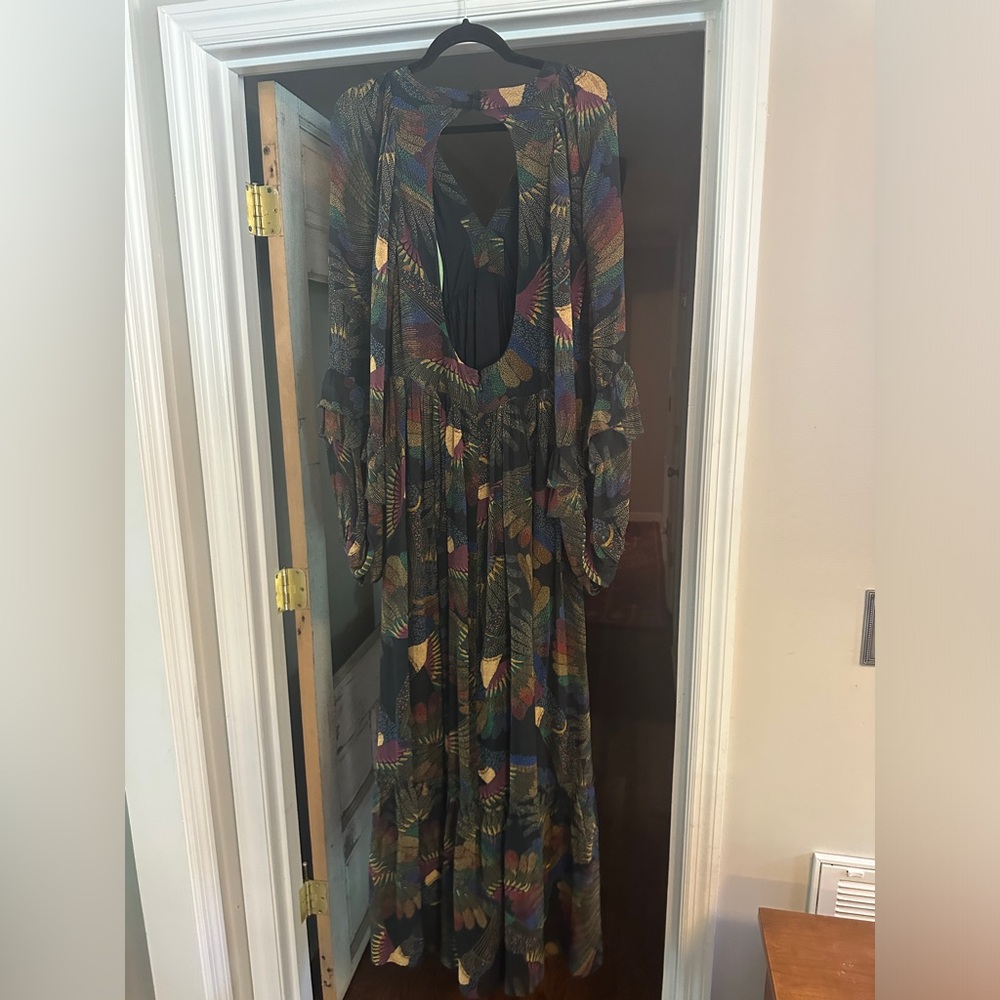 Borogodo Toucan Maxi Dress size Large open back - Picture 10 of 10